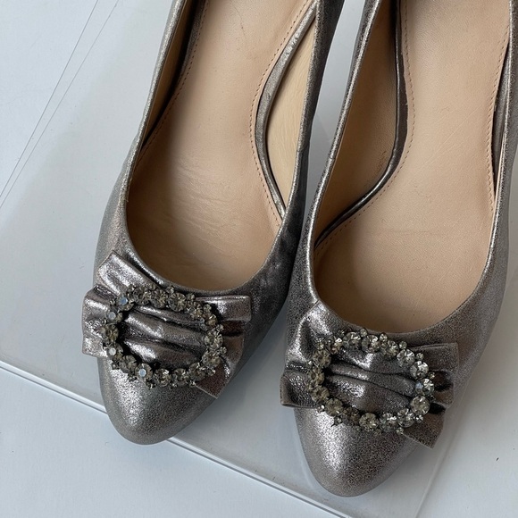 Nurture Julee Silver Gray Pumps Heels Rhinestone Bow Heels Shoes, Sz 8M - Picture 13 of 15